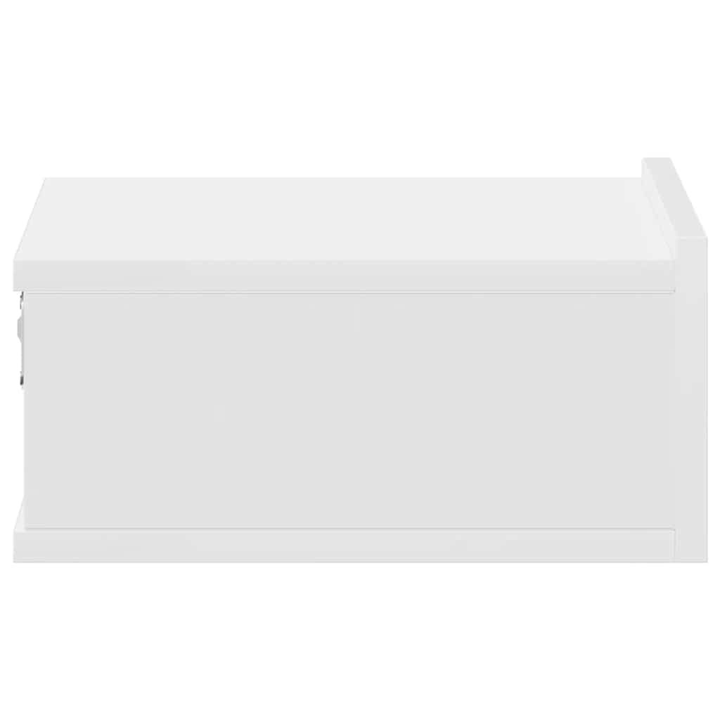 Mesas de cabeceira flutuantes 2 pcs derivados de madeira branco