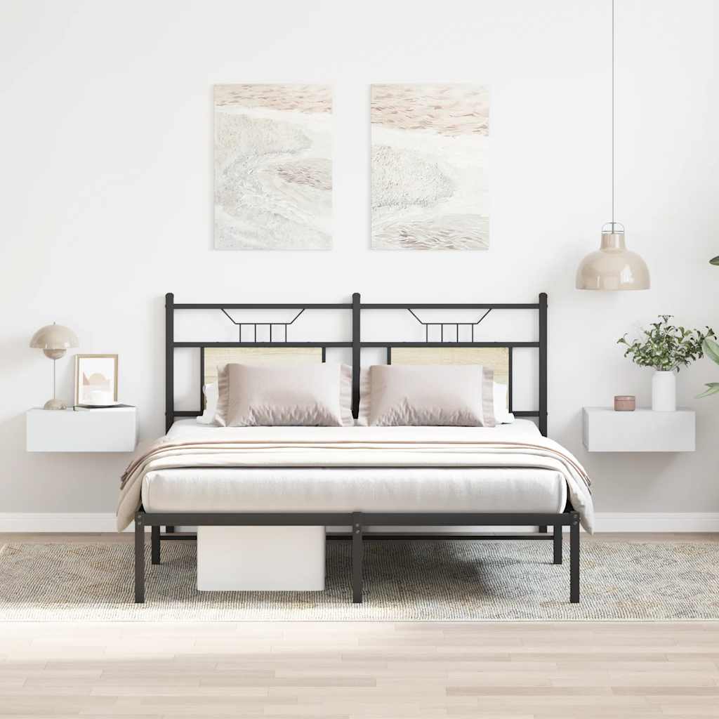 Mesas de cabeceira flutuantes 2 pcs derivados de madeira branco