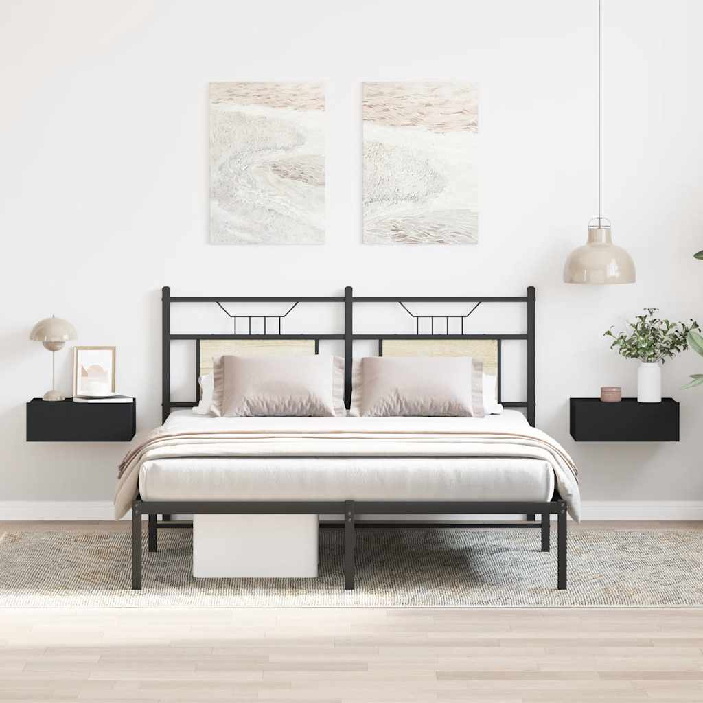 Mesa de cabeceira suspensa 2 pcs 40x30x15 cm cinzento brilhante