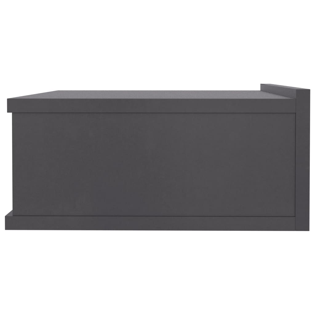 Mesa de cabeceira suspensa 2 pcs 40x30x15 cm cinzento brilhante