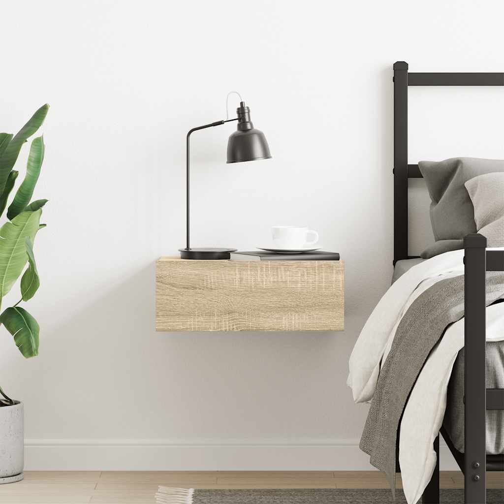 Mesa de cabeceira suspensa 40x30x15 cm derivados madeira branco