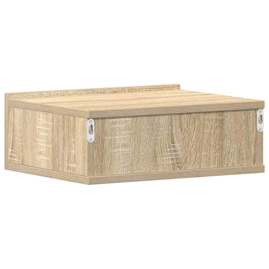 Mesa de cabeceira suspensa 2 pcs 40x30x15 cm cinzento brilhante