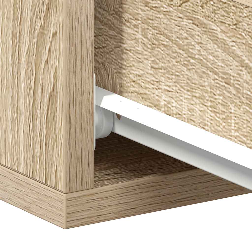 Mesa de cabeceira suspensa 2 pcs 40x30x15 cm cinzento brilhante