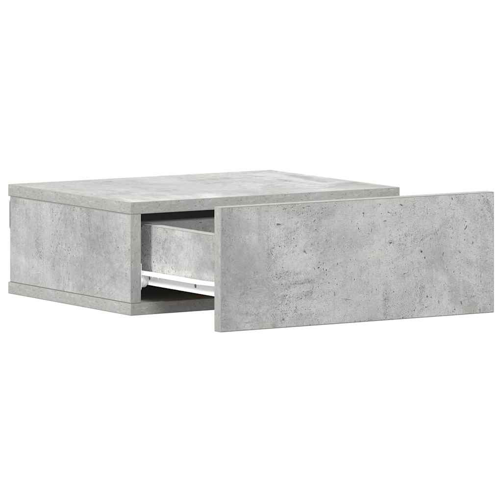 Mesa de cabeceira suspensa 2 pcs 40x30x15 cm cinzento brilhante