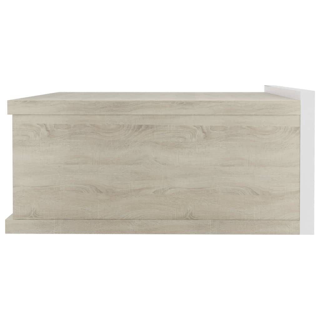 Mesa de cabeceira suspensa 40x30x15 cm derivados madeira branco