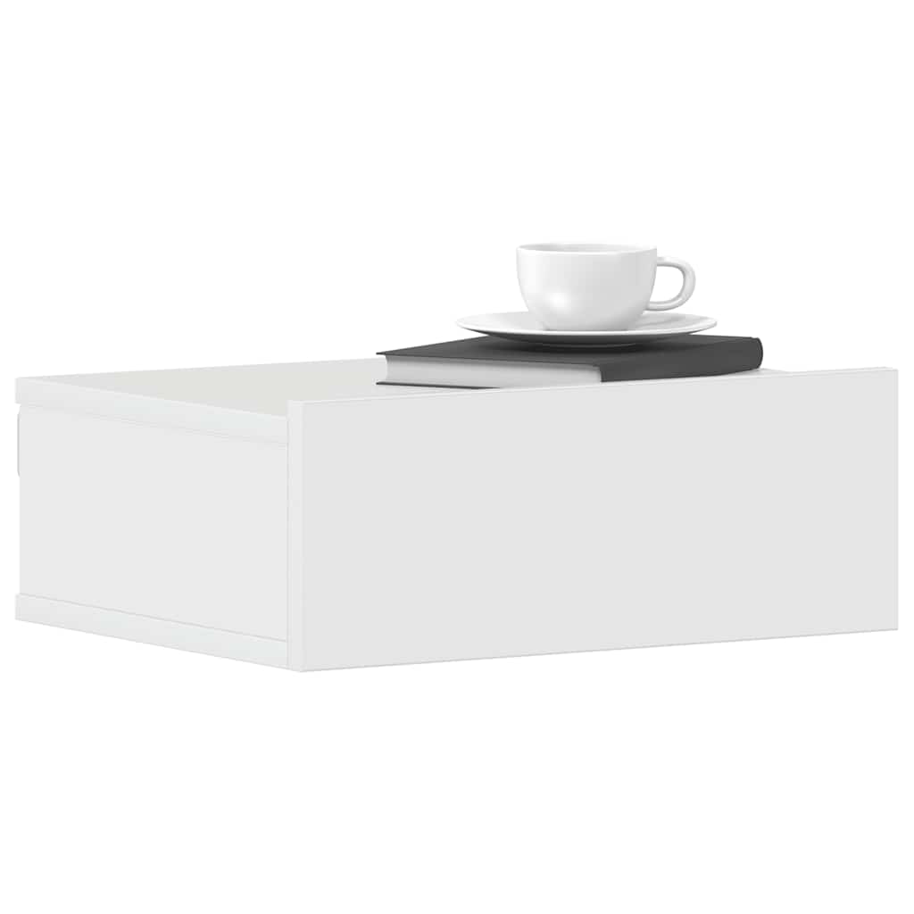 Mesa de cabeceira suspensa 40x30x15 cm derivados madeira branco