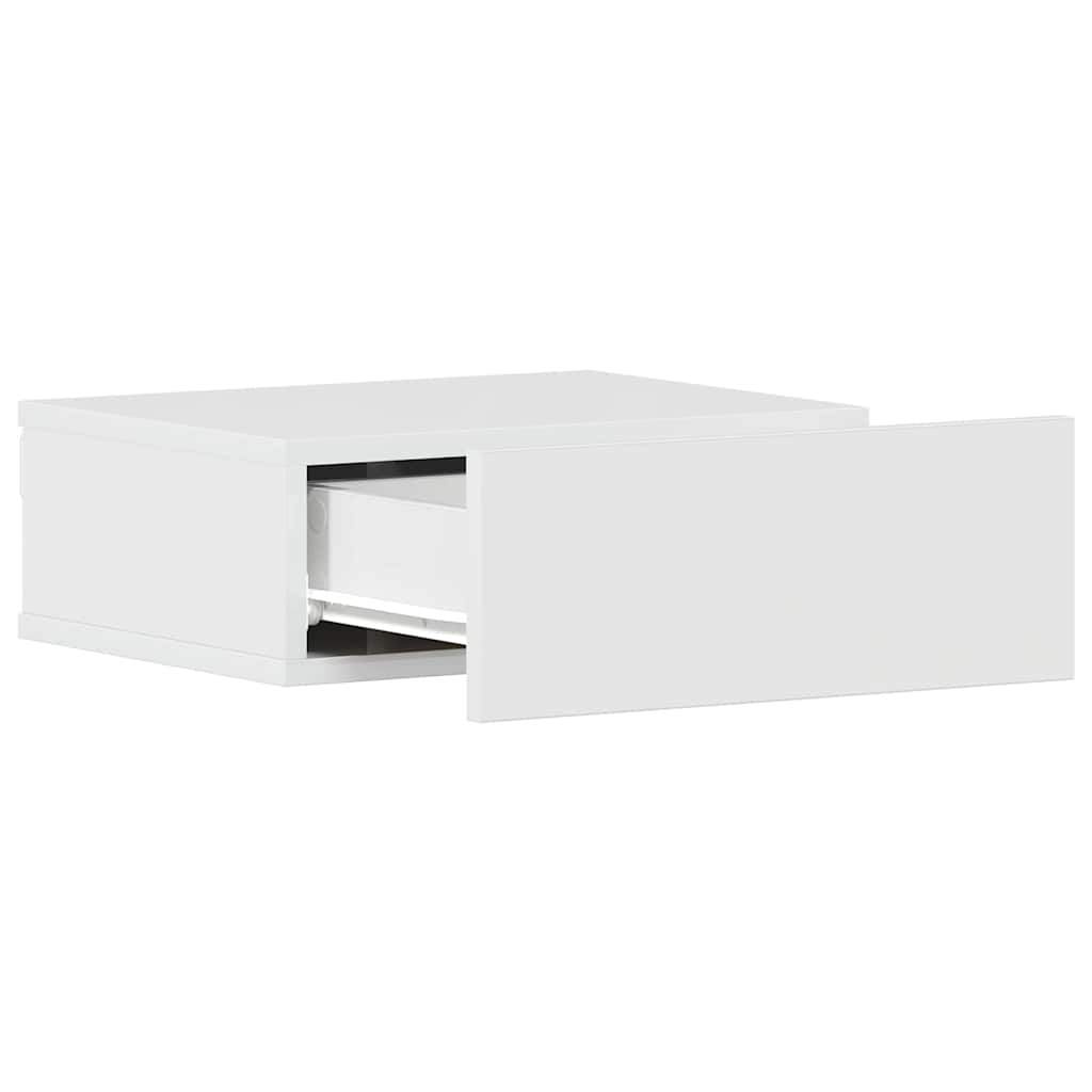 Mesa de cabeceira suspensa 40x30x15 cm derivados madeira branco