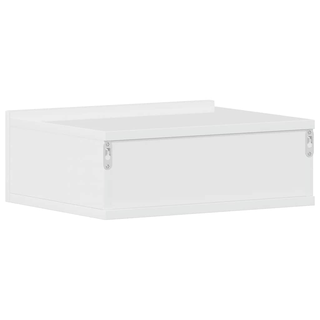 Mesa de cabeceira suspensa 40x30x15 cm derivados madeira branco