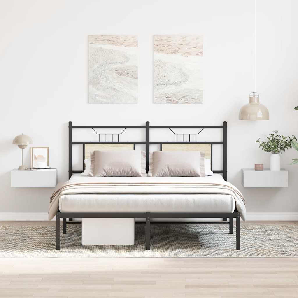 Mesa de cabeceira suspensa 2 pcs 40x31x27 cm branco brilhante