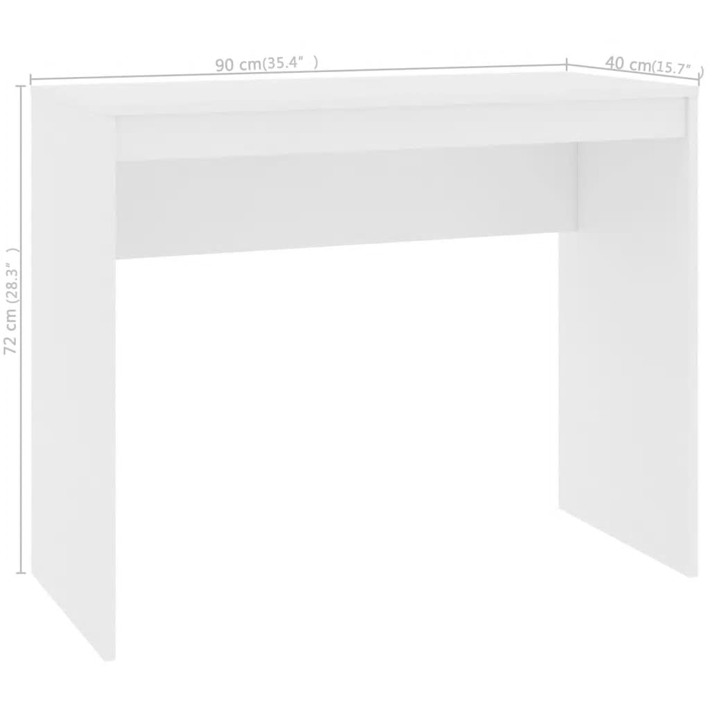Secretária 90x40x72 cm derivados de madeira branco brilhante