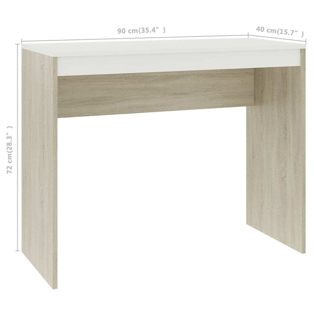 Secretária 90x40x72 cm derivados de madeira branco brilhante