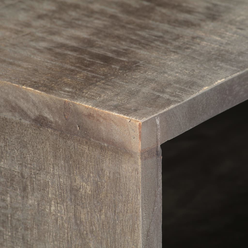 Móvel TV 130x30x46 cm madeira mangueira áspera maciça cinzento