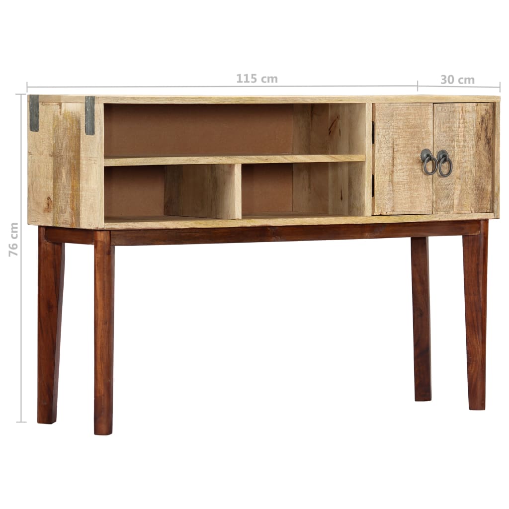 Mesa consola 115x30x76 cm madeira de mangueira áspera maciça