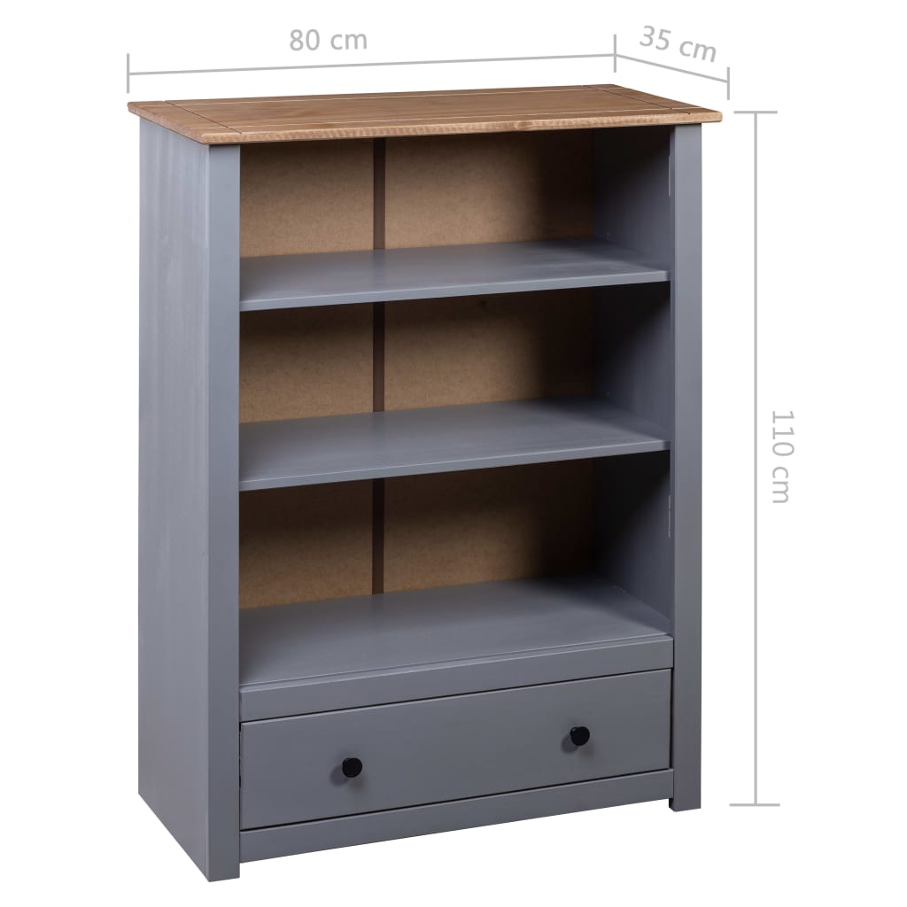 Estante 80x35x110 cm madeira de pinho maciça Panama branco