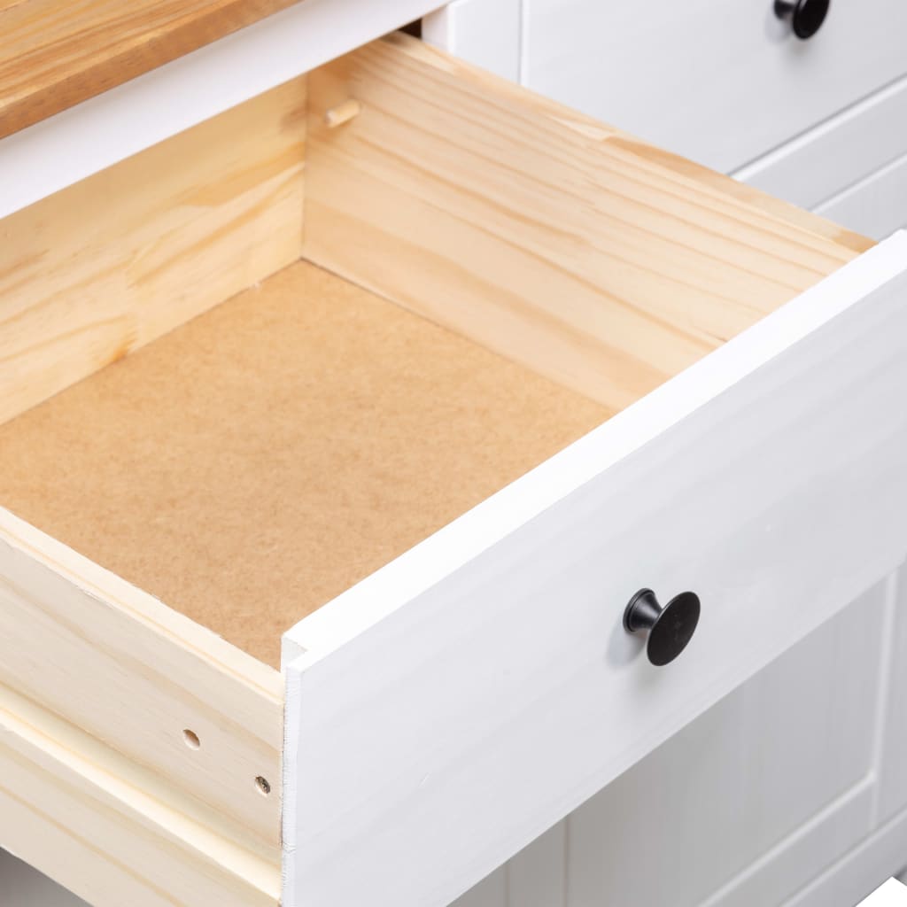 Aparador 93x40x80 cm pinho maciço Panama branco