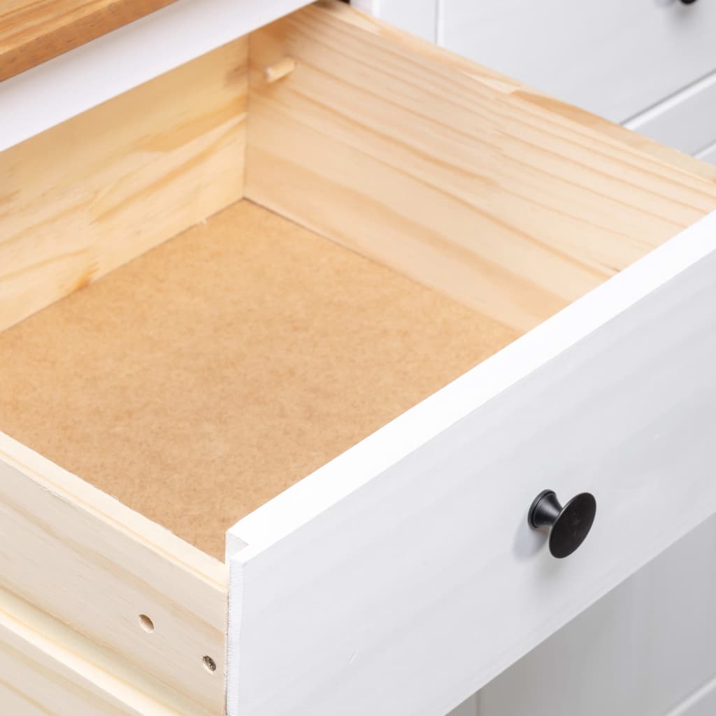 Aparador 135x40x80 cm pinho maciço panama branco