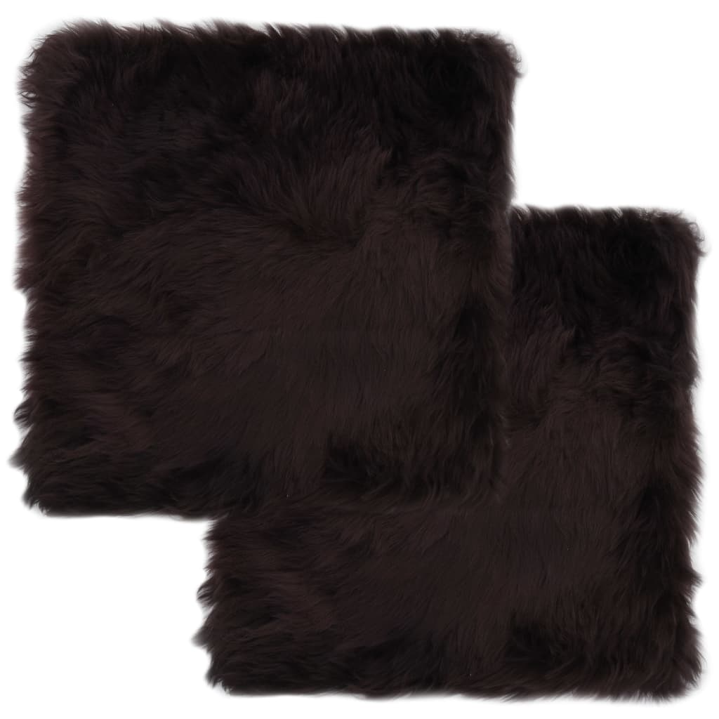 Almofadas p/ cadeira 2 pcs 40x40cm pele carneiro genuína branca