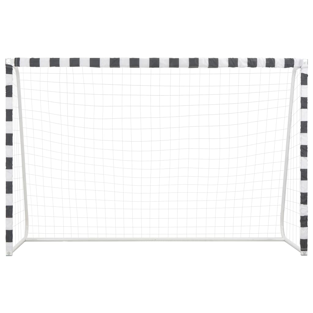 Baliza de futebol 300x200x90 cm metal preto e branco