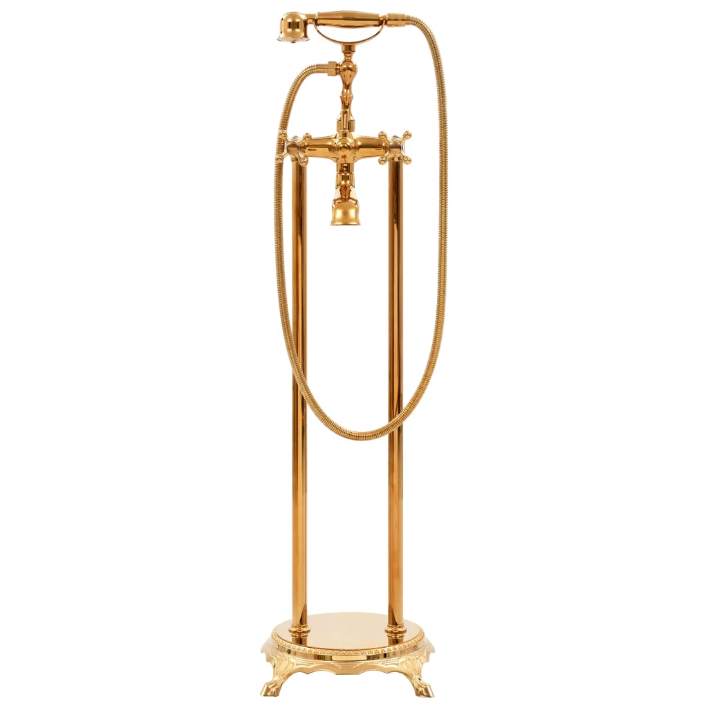 Torneira de pé para banheira aço inoxidável 99,5 cm dourado