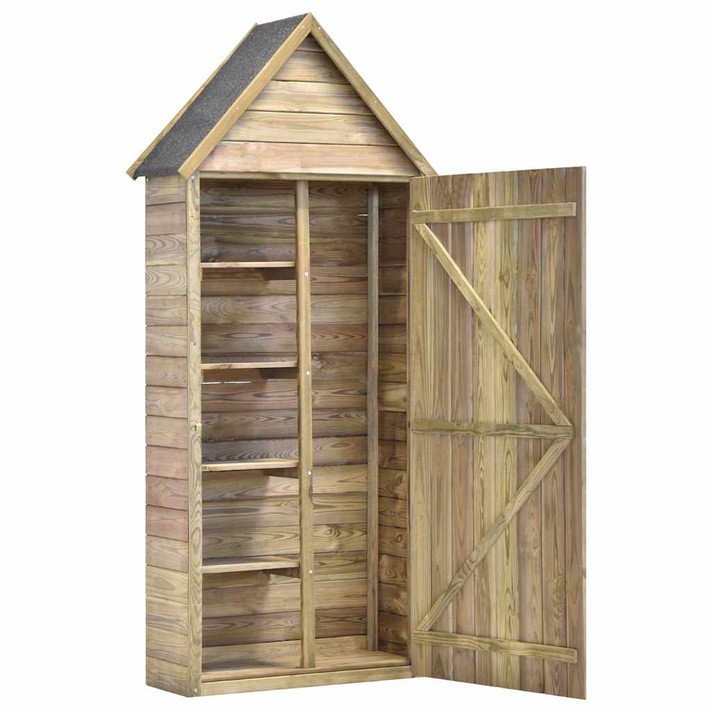 Abrigo ferramentas jardim porta 69,5x32x178cm pinho impregnado