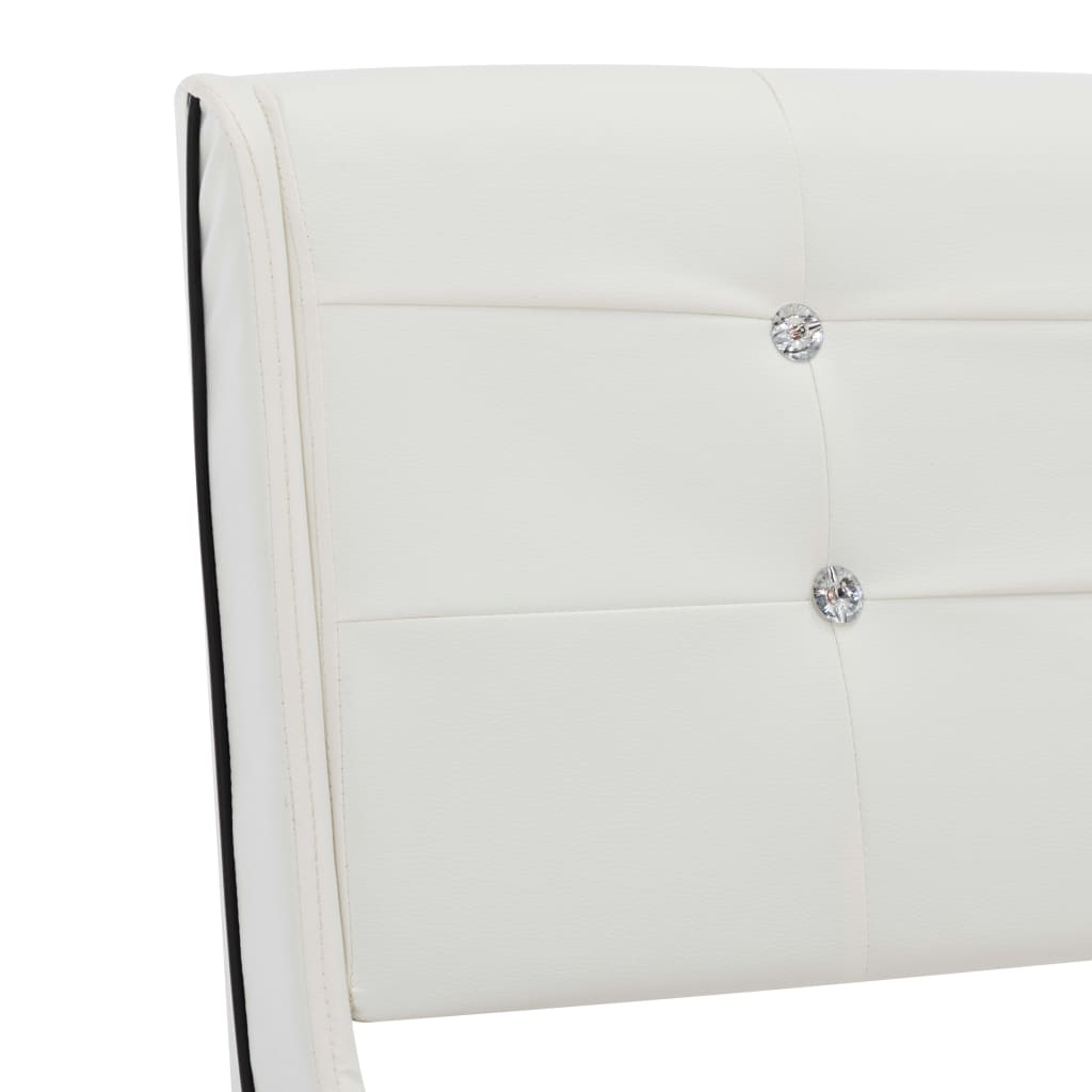 Cama + colchão espuma memória 90x200 cm couro artificial branco