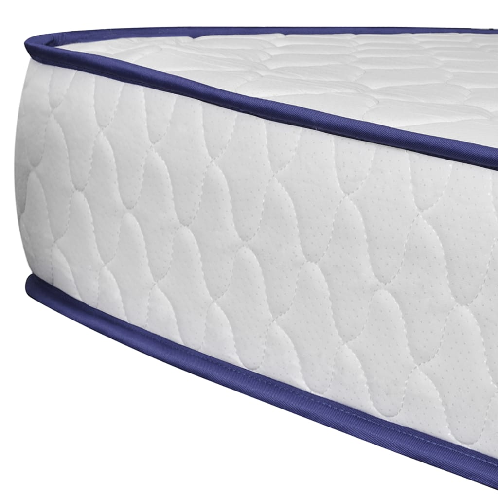Cama + colchão espuma memória 140x200cm couro artificial branco
