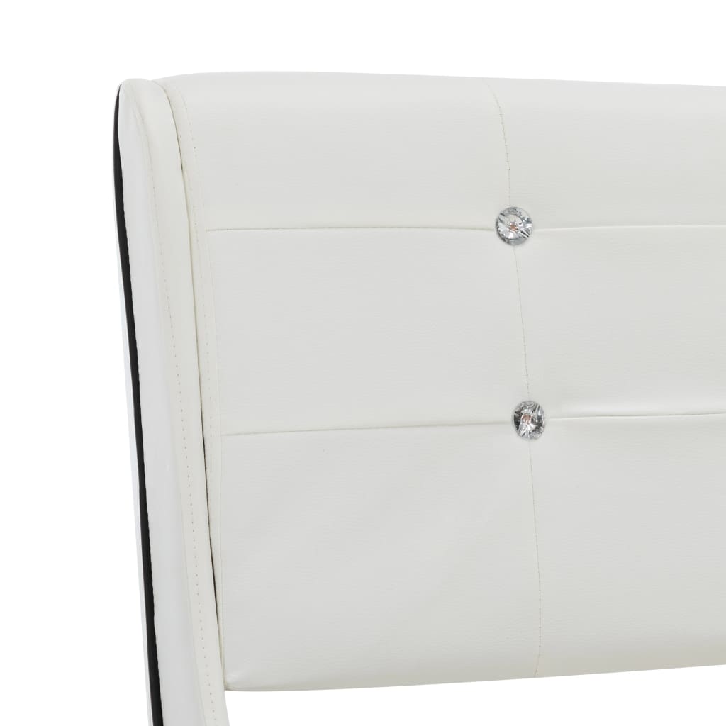 Cama + colchão espuma memória 140x200cm couro artificial branco