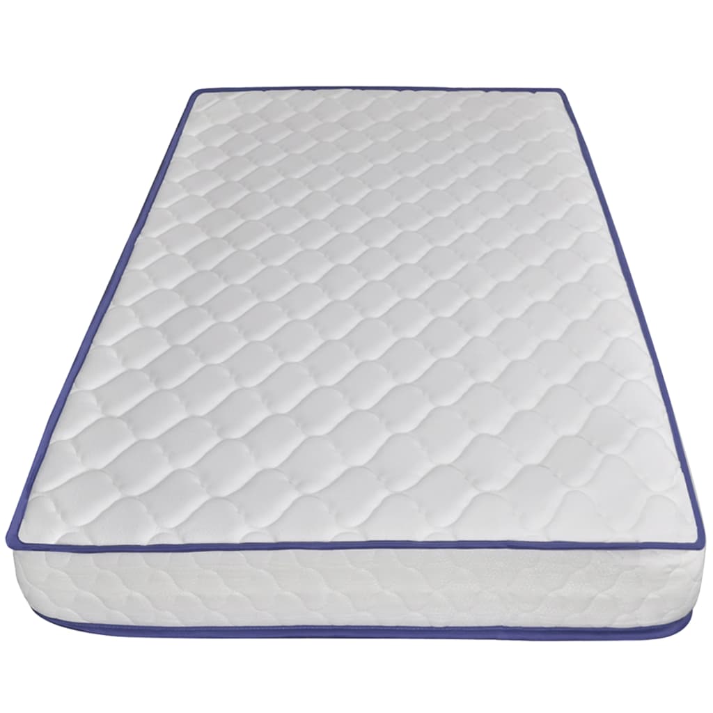 Cama + colchão espuma memória 140x200cm couro artificial branco