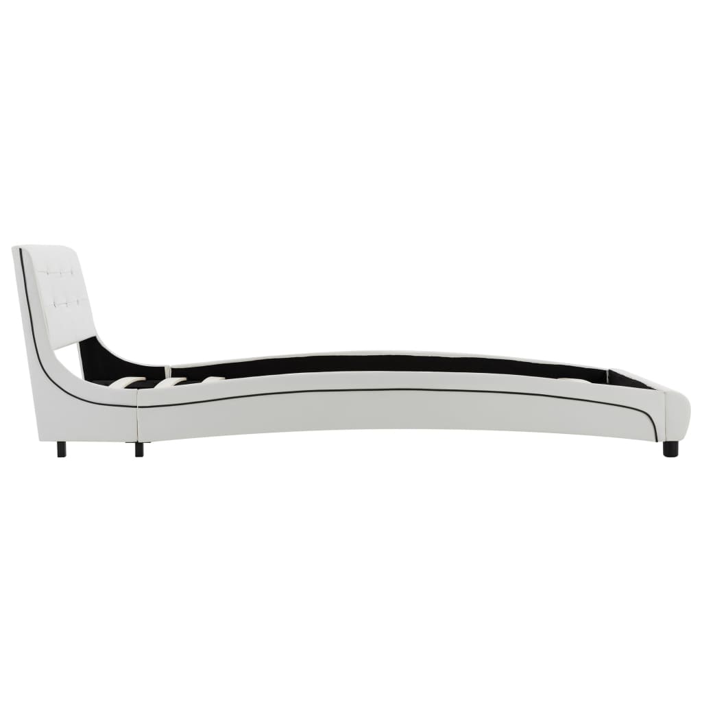 Cama com colchão 90x200 cm couro artificial branco
