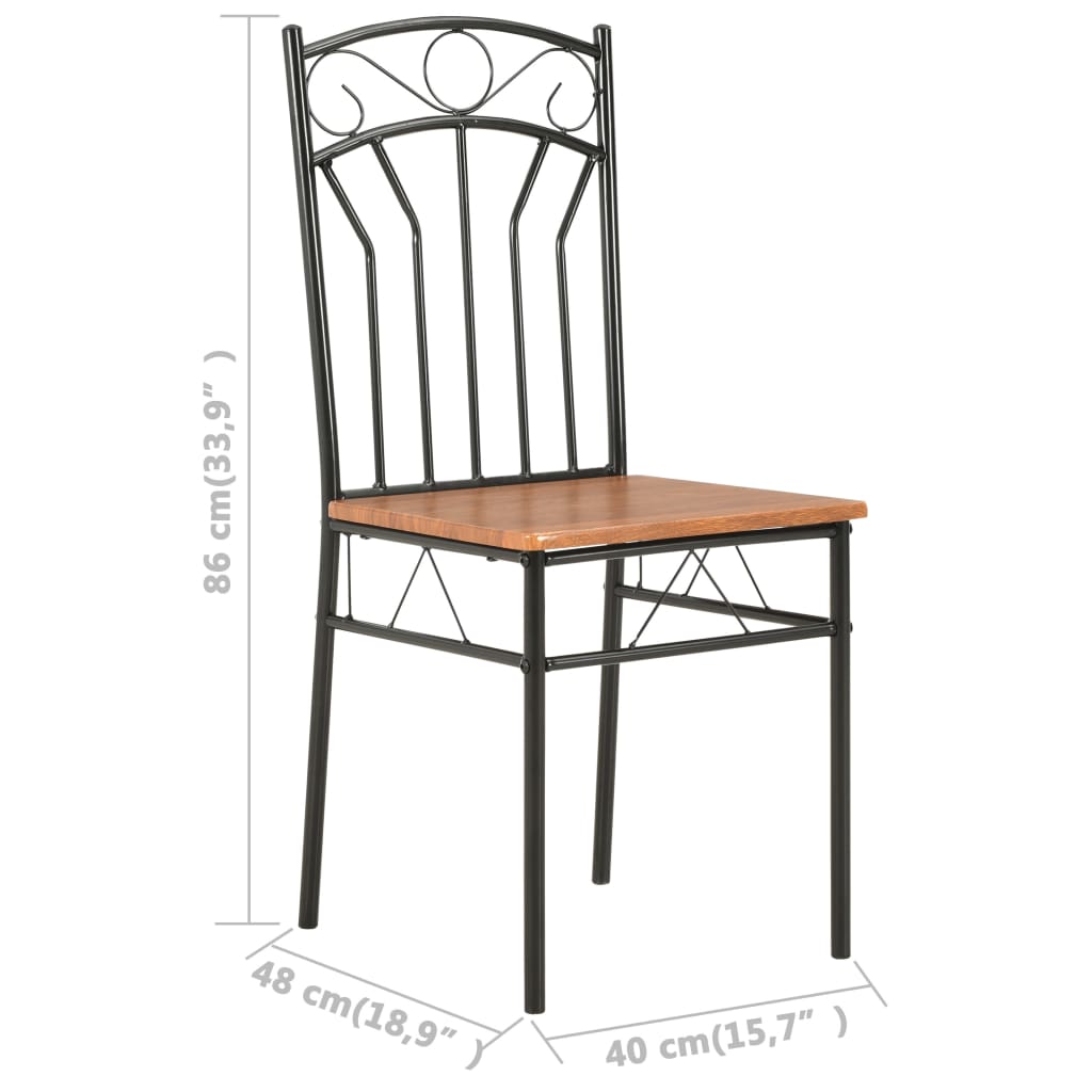 Cadeiras de jantar 6 pcs MDF castanho
