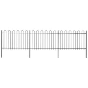 Cerca de jardim com arco superior em aço 537x120 cm preta