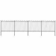 Cerca de jardim com arco superior em aço 714,5x150 cm preta