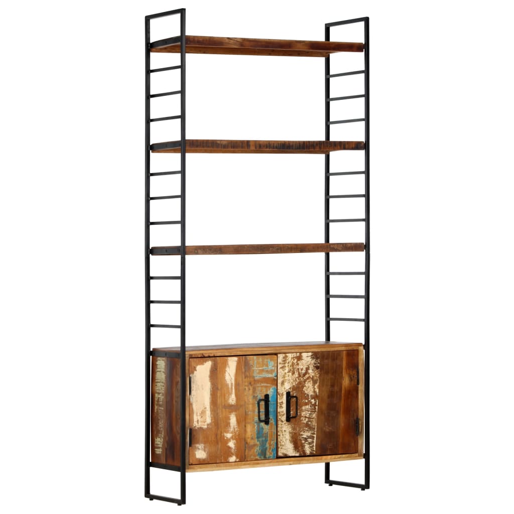 Estante c/ 4 prateleiras 80x30x180 cm madeira recuperada maciça