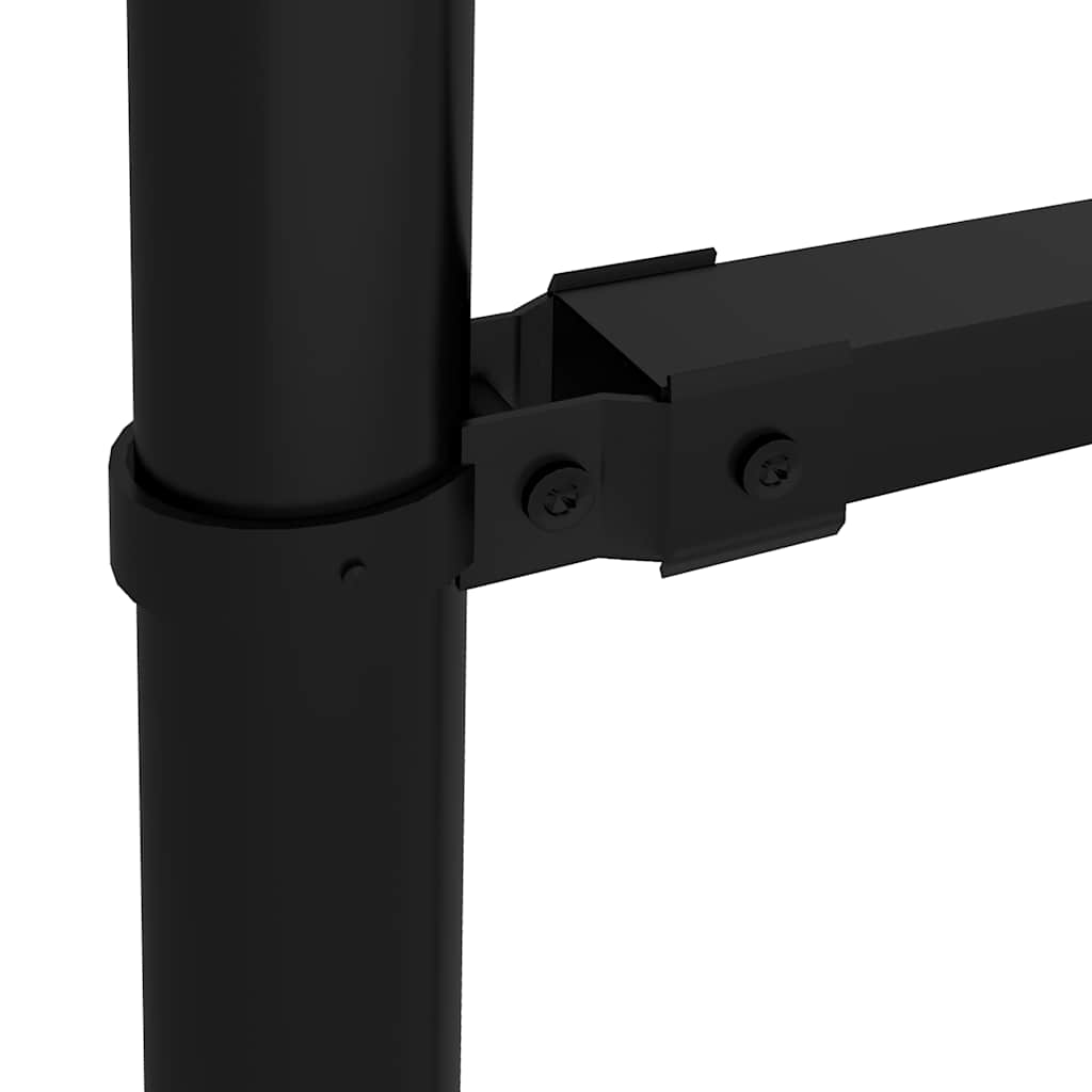 Cerca de jardim com topo em forma de lança em aço 1426x175 cm, preta