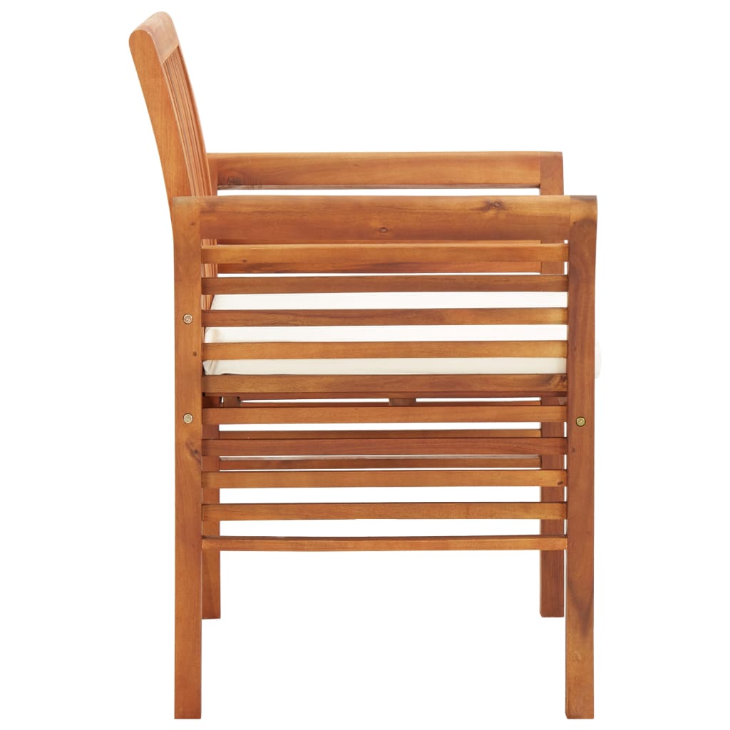 Cadeiras de jantar jardim c/ almofadões 2 pcs madeira acácia
