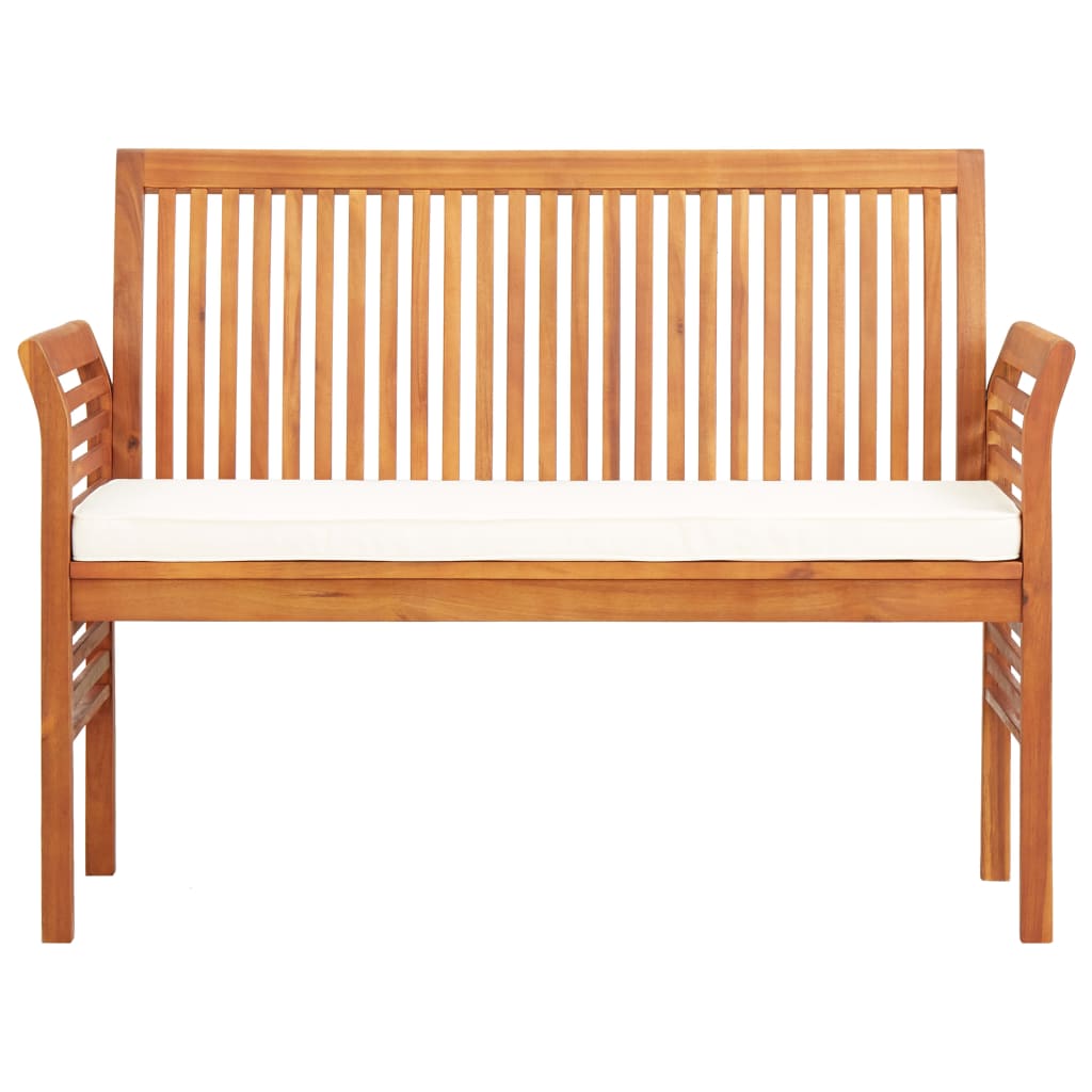 Banco de jardim 2 lugares c/ almofadão 120 cm acácia maciça