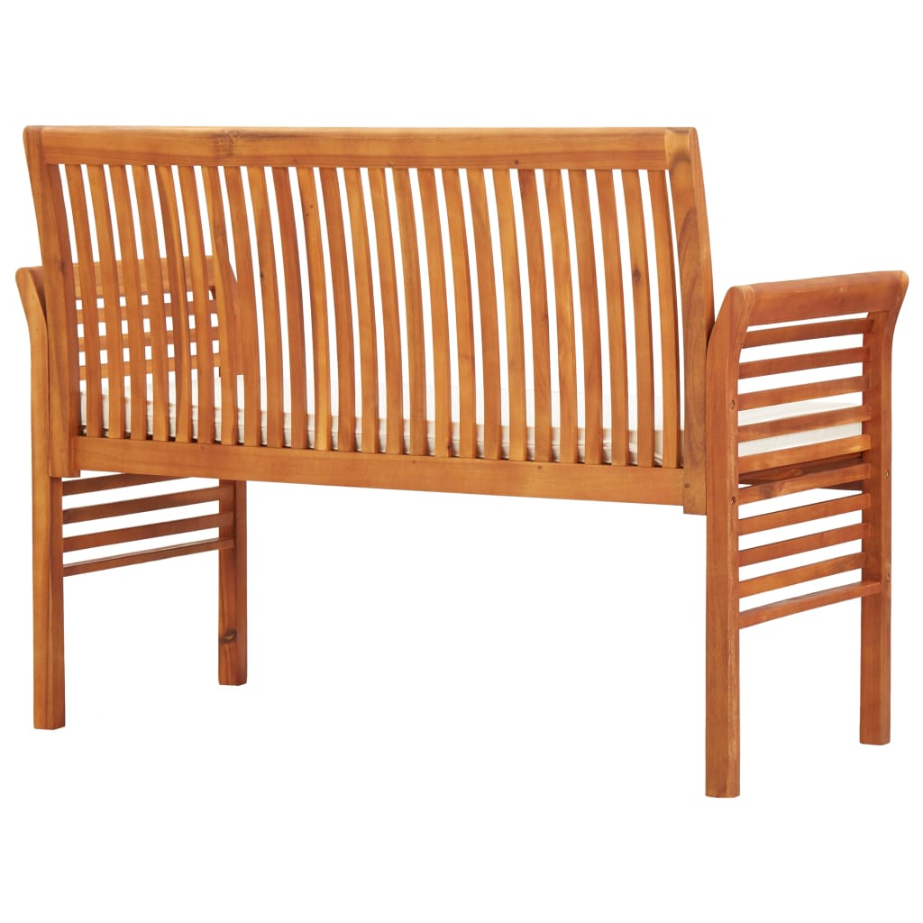 Banco de jardim 2 lugares c/ almofadão 120 cm acácia maciça