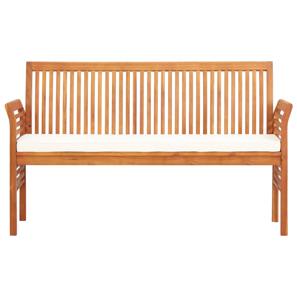 Banco de jardim 3 lugares c/ almofadão 150 cm acácia maciça