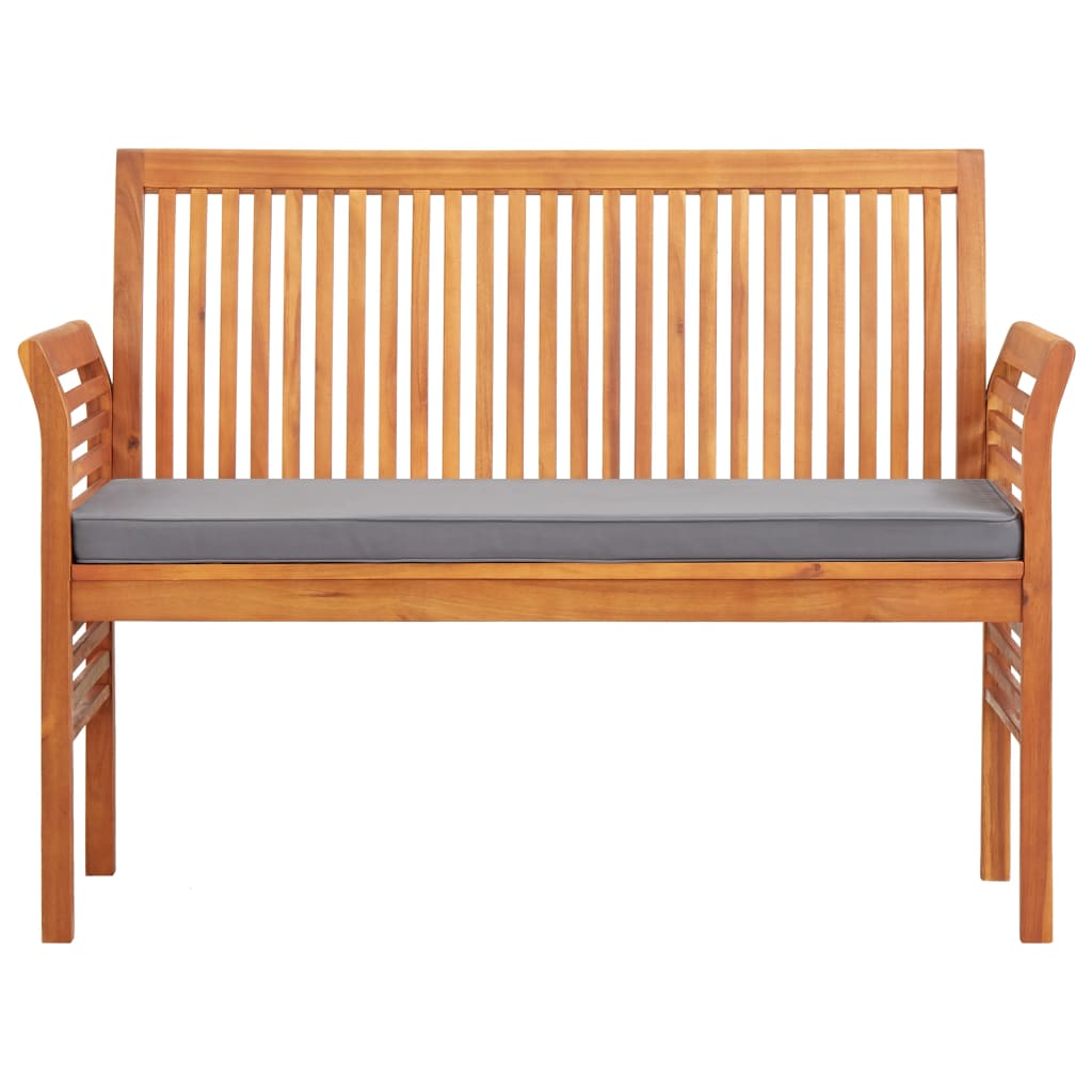 Banco de jardim 2 lugares c/ almofadão 120 cm acácia maciça