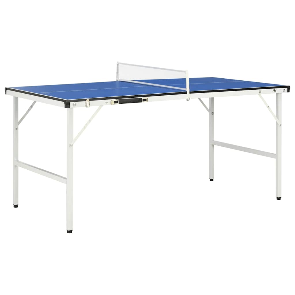 Mesa de pingue-pongue de 5 pés com rede 152x76x66 cm azul