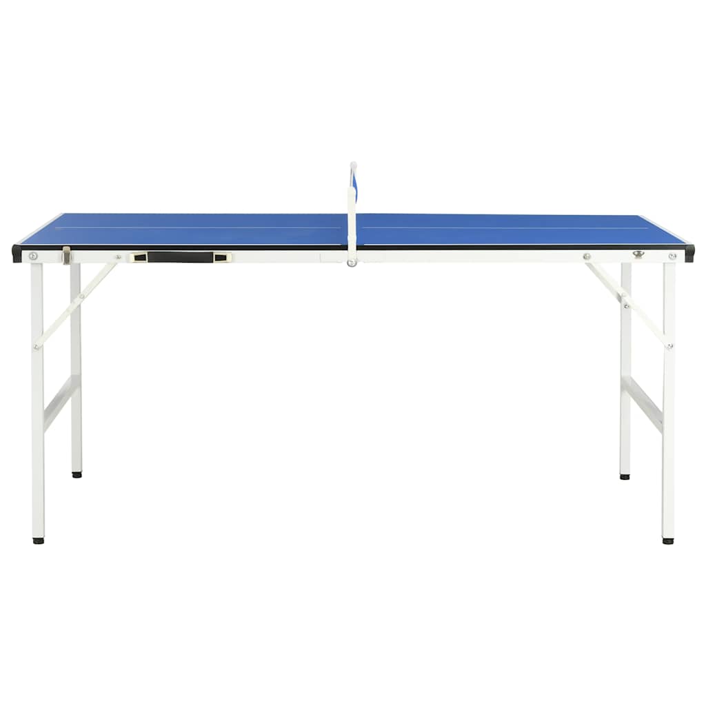 Mesa de pingue-pongue de 5 pés com rede 152x76x66 cm azul