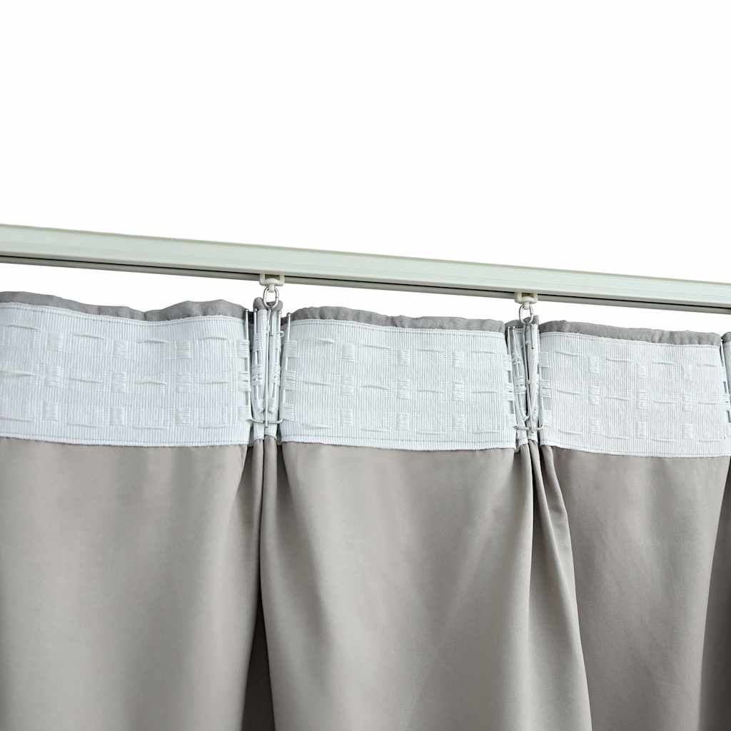 Cortinas blackout com ganchos 2 pcs 140x245 cm antracite