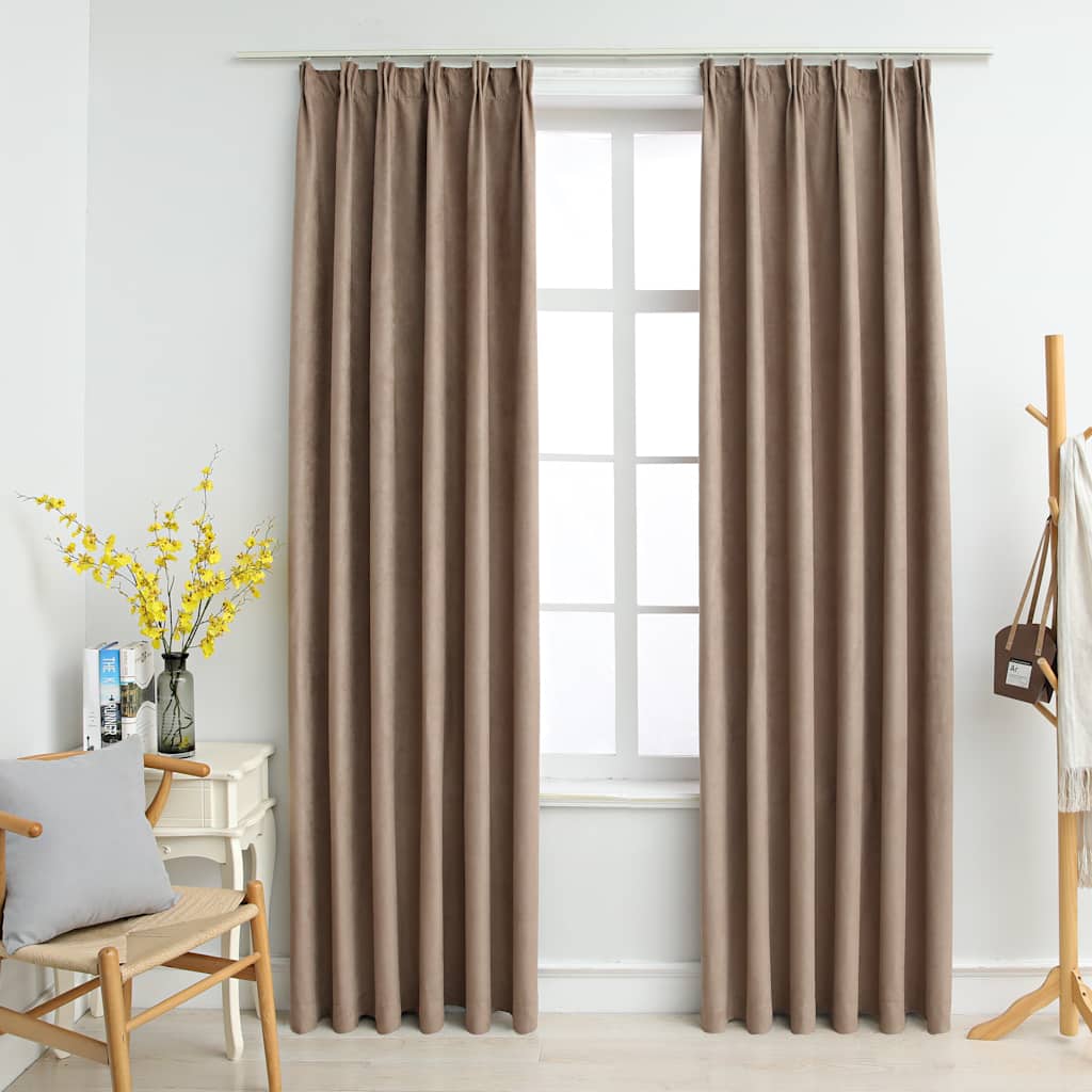Cortinas blackout com ganchos 2 pcs 140x245 cm antracite
