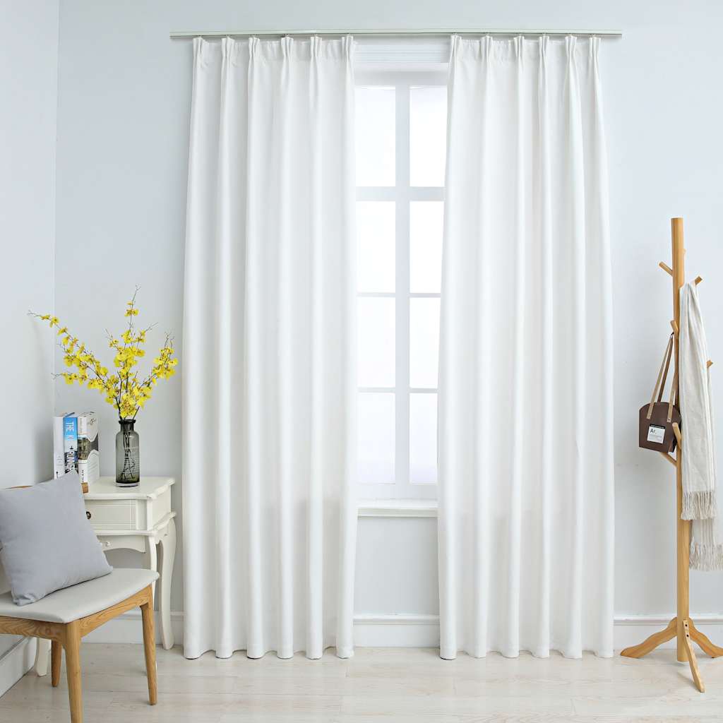 Cortinas blackout com ganchos 2 pcs 140x245 cm antracite
