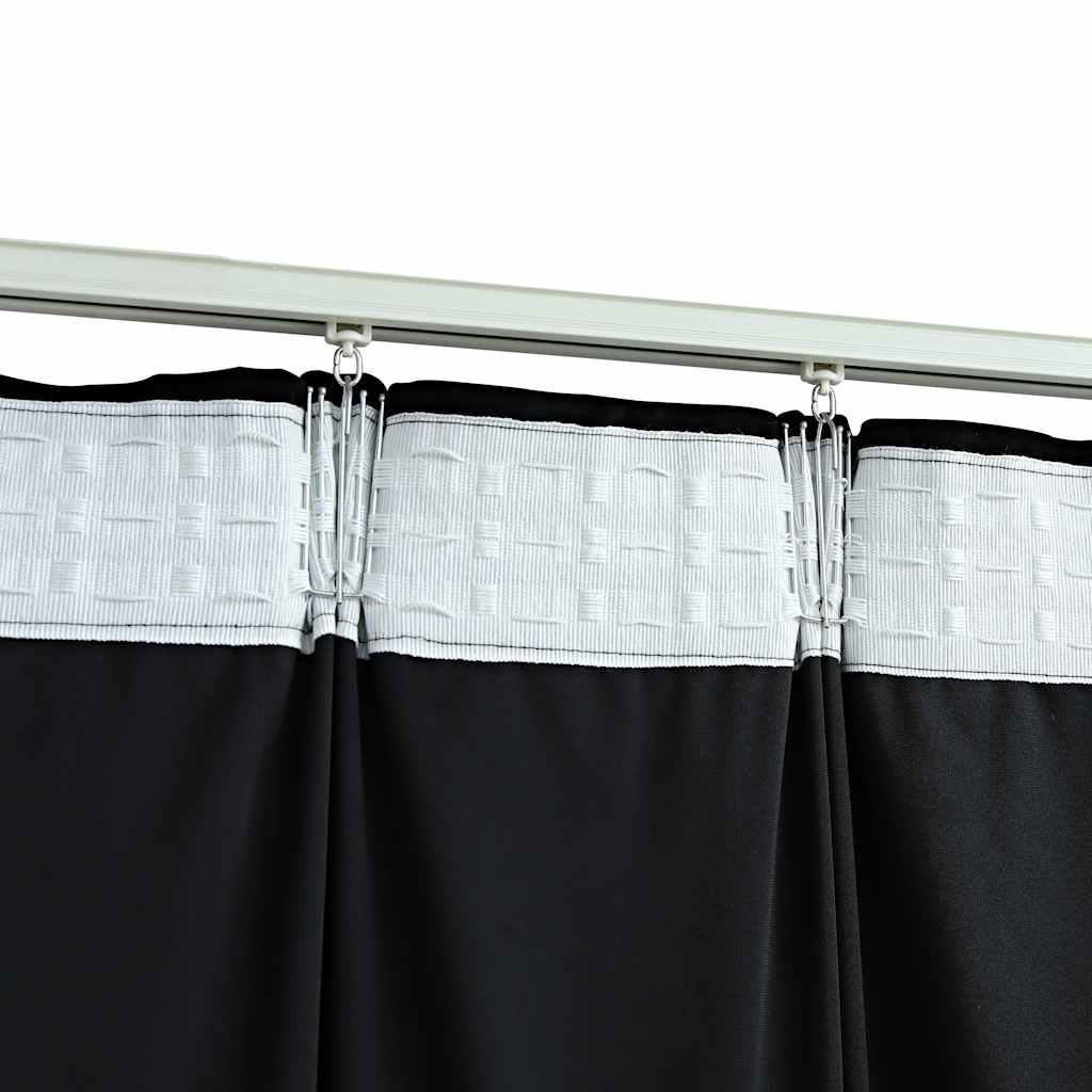 Cortinas blackout com ganchos 2 pcs 140x225 cm veludo antracite