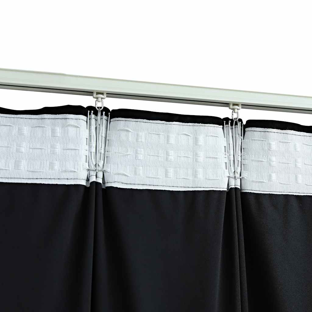 Cortinas blackout com ganchos 2 pcs 140x225 cm veludo antracite