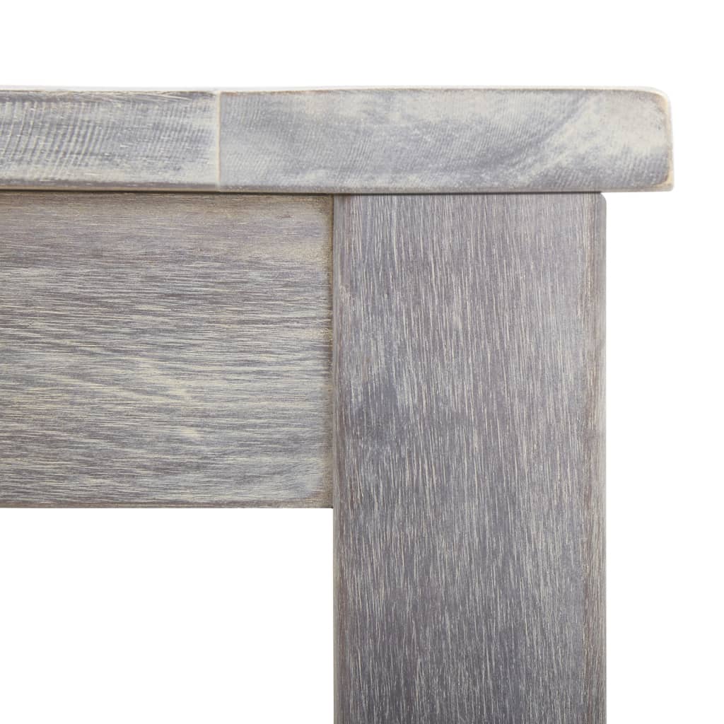 7 pcs conj. de jantar p/ exterior acácia maciça cinzento lavado