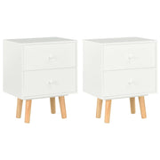 Mesas cabeceira 2 pcs 40x30x50cm madeira de pinho maciça branco