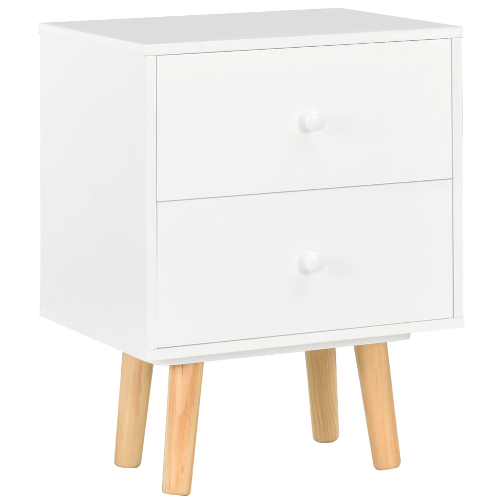 Mesas cabeceira 2 pcs 40x30x50cm madeira de pinho maciça branco