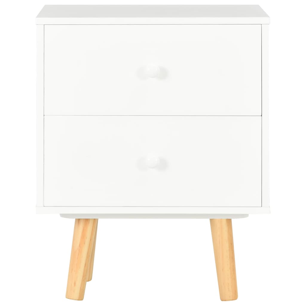 Mesas cabeceira 2 pcs 40x30x50cm madeira de pinho maciça branco
